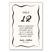 Numéro De Table Mariage à main moderne et capricieux (Dos)