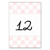 Numéro De Table Mariage à motif damier rose peint (Dos)