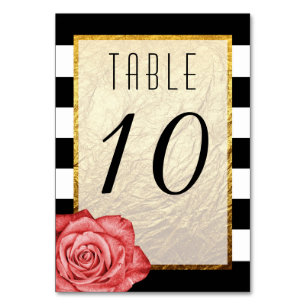 Numéro De Table Mariage à rayures à huile rouge moderne