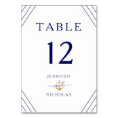 Numéro De Table Mariage à rayures nautiques Ancre Or (Par défaut)