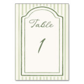 Numéro De Table Mariage à rayures vertes (Par défaut)