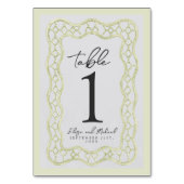 Numéro De Table Mariage à Treillis Français Vert Sauge (Dos)