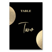 Numéro De Table Mariage Abstrait moderne Noir & Or contemporain (Dos)