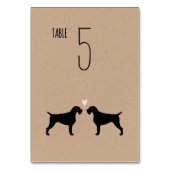 Numéro De Table Mariage allemand À poils durs Pointer Dog Silhouet (Dos)