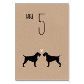 Numéro De Table Mariage allemand À poils durs Pointer Dog Silhouet (Par défaut)