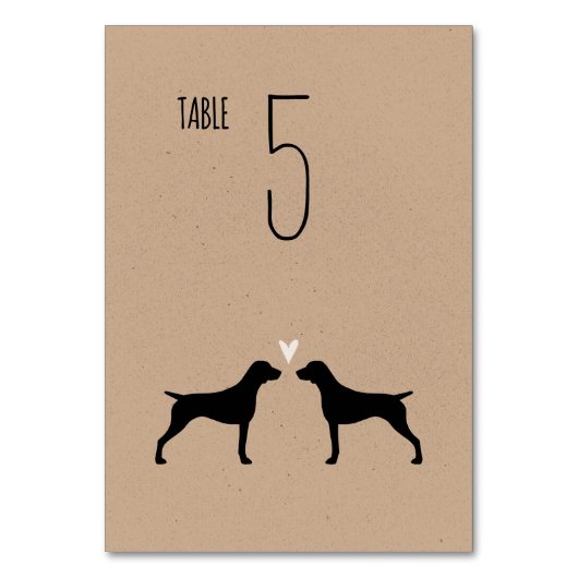 Numéro De Table Mariage allemand Pointer Dog Silhouettes (Par défaut)