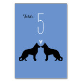 Numéro De Table Mariage allemand Shepherd Chien Silhouettes (Dos)