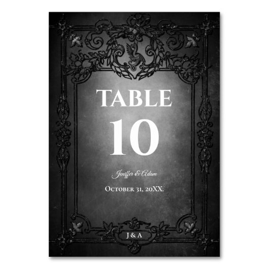 Numéro De Table Mariage alternatif Halloween gothique (Par défaut)