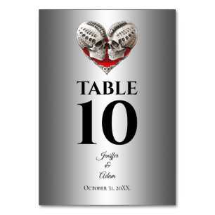 Numéro De Table Mariage alternatif Halloween gothique