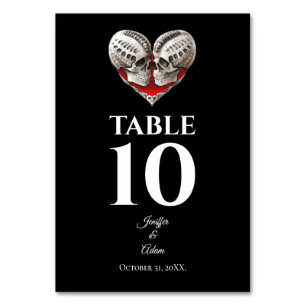 Numéro De Table Mariage alternatif Halloween gothique