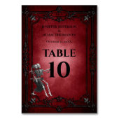 Numéro De Table Mariage alternatif Halloween gothique rouge (Dos)