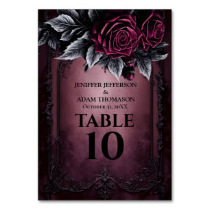 Numéro De Table Mariage alternatif Halloween gothique violet