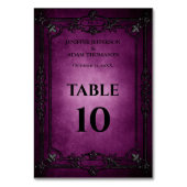 Numéro De Table Mariage alternatif Halloween gothique violet (Dos)