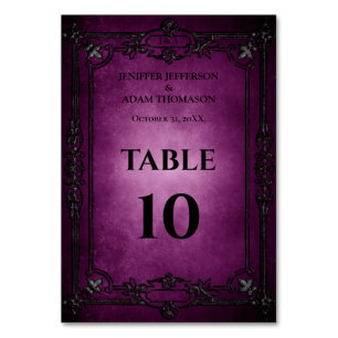 Numéro De Table Mariage alternatif Halloween gothique violet