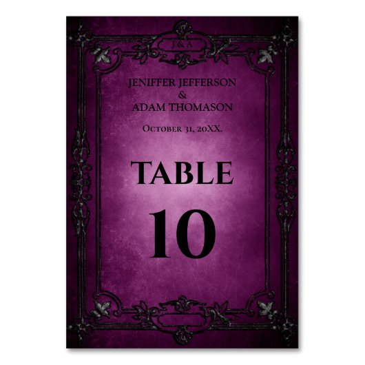 Numéro De Table Mariage alternatif Halloween gothique violet (Par défaut)