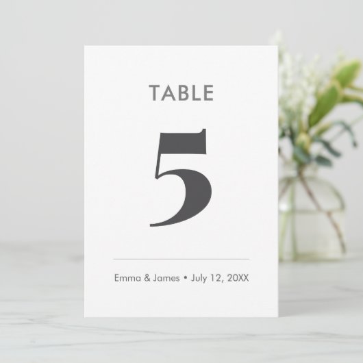 Numéro de table Mariage Ampersand Minimaliste (Debout devant)