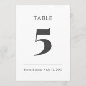 Numéro de table Mariage Ampersand Minimaliste (Devant)