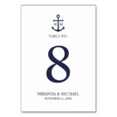Numéro De Table Mariage Ancre bleu marine (Par défaut)