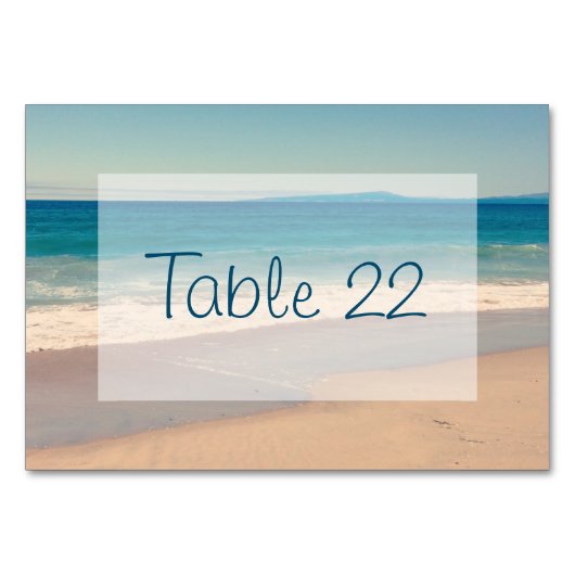 Numéro De Table Mariage Aqua Beach (Devant)