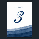 Numéro De Table Mariage Aquarelle Bleu Indigo<br><div class="desc">Cartes de numéro de table de mariage aquarelle indigo,  partie de notre collection de papeterie de mariage moderne teintée par immersion,  avec des nuances de bleu indigo / marine rappelant l'encre vibrante,  appliquées en coups de pinceau picturaux de lavis aquarelle riche,  assorties à un texte classique simple.</div>
