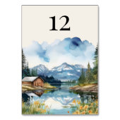 Numéro De Table Mariage aquarelle de la grange rustique du lac Cou (Dos)