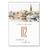 Numéro De Table Mariage Aquarelle Élégant à Annapolis Maryland (Par défaut)