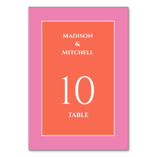Numéro De Table Mariage Aquarelle Jardin Lever de Soleil Rose Oran