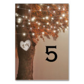 Numéro De Table Mariage Arbre Coeur Automne Rustique (Dos)