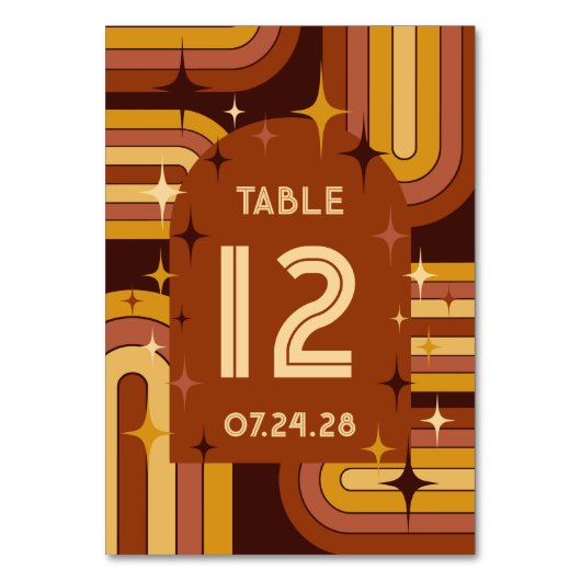 Numéro De Table Mariage arc-en-ciel des années 70 (Par défaut)
