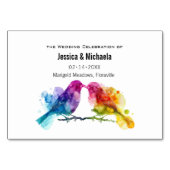 Numéro De Table Mariage arc-en-ciel horizontal Lovebirds (Dos)