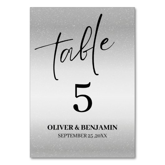 Numéro De Table Mariage Argent Métallisé (Par défaut)