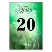 Numéro De Table Mariage Arrière - plan moderne Deep Green Bokeh (Dos)