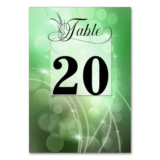 Numéro De Table Mariage Arrière - plan moderne Deep Green Bokeh (Dos)