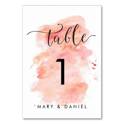Numéro De Table Mariage Arrière - plan rose (Dos)