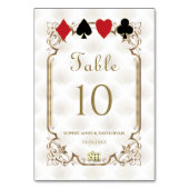 Numéro De Table Mariage Art déco blanc d'or du casino (Par défaut)