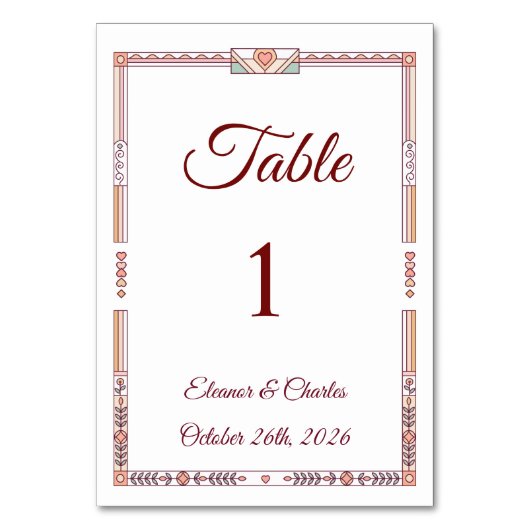 Numéro De Table Mariage Art Déco de Conte de Fées (Par défaut)