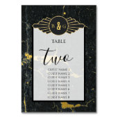 Numéro De Table Mariage Art déco en marbre d'or noir (Par défaut)