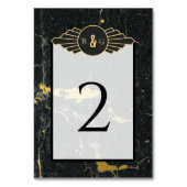 Numéro De Table Mariage Art déco en marbre d'or noir (Par défaut)