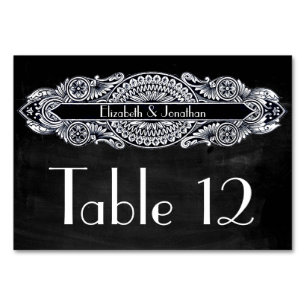 Numéro De Table Mariage Art nouveau vintage