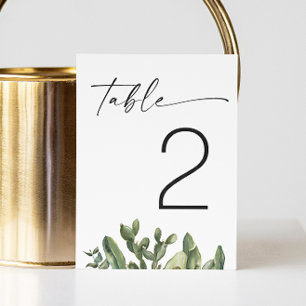 Numéro De Table Mariage au Cactus Aquarelle   Désert Moderne Éléga