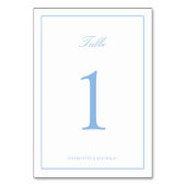 Numéro De Table Mariage au Cadre Bleu Clair (Dos)