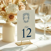 Numéro De Table Mariage au monogramme de blason de style Régence v
