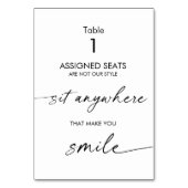 Numéro De Table Mariage Aucun siège assigné, Sit Anywhere Signer (Par défaut)