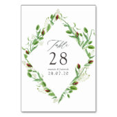 Numéro De Table Mariage aux coquelicots roses aquarelle (Dos)