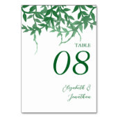 Numéro De Table Mariage aux feuilles botaniques rustiques (Dos)