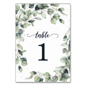 Numéro De Table Mariage aux feuilles d'eucalyptus (Dos)