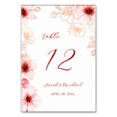 Numéro De Table Mariage aux fleurs de cerisier (Dos)