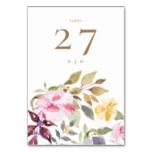 Numéro De Table Mariage aux florales aquarelles joyeuses (Par défaut)