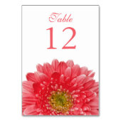 Numéro De Table Mariage aux Gerbera Blanc Corail (Par défaut)