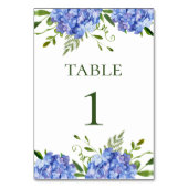 Numéro De Table Mariage aux Hortensias Bleus (Dos)